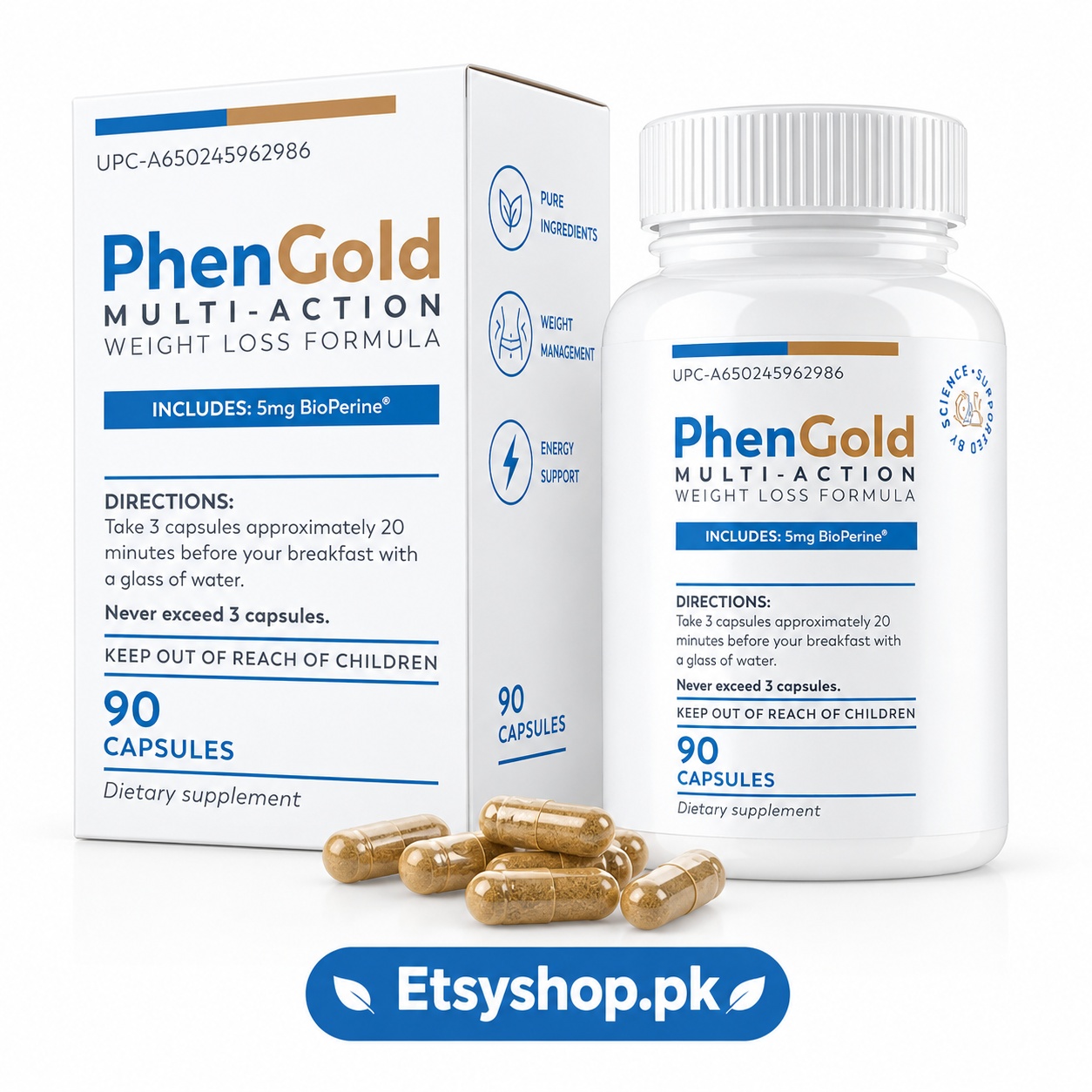 PhenGold Weight Loss Formula – 90 Capsules In Karachi