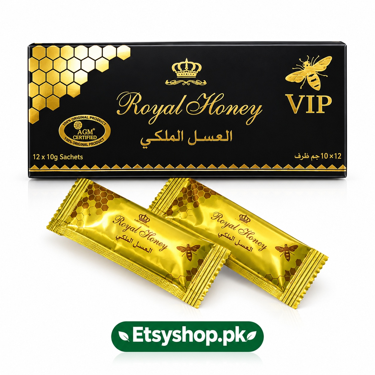 Royal Honey VIP 12 × 10g Sachets – Premium Honey Pack In Karachi